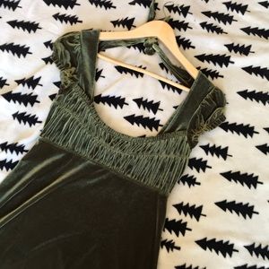 Green velvet Free People dress